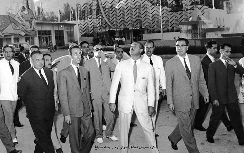 حسين الشافعي الوزير في الجمهورية العربية المتحدة في معرض دمشق الدولي 1958