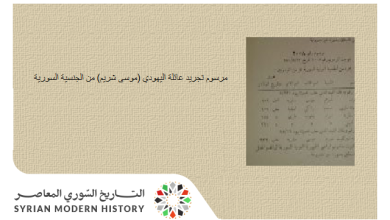 التاريخ السوري المعاصر - مرسوم تجريد عائلة اليهودي (موسى شريم) من الجنسية السورية عام 1970