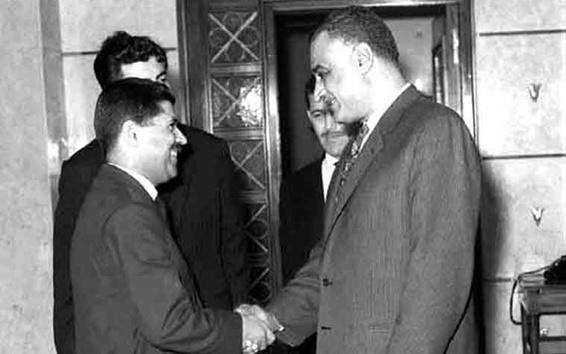 جمال عبد الناصر يستقبل يوسف الزعين عام 1966 (1)