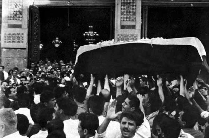 التاريخ السوري المعاصر - دمشق 1967 - تشييع شكري القوتلي في المسجد الأموي