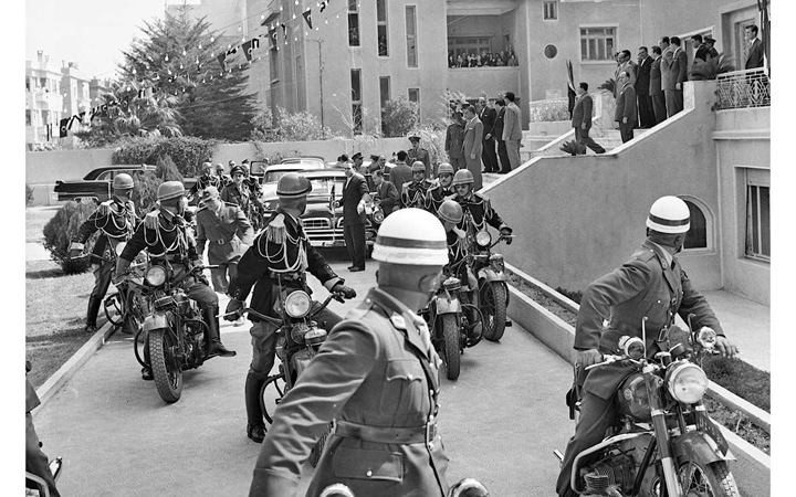 دمشق 1958- وصول جمال عبد الناصر إلى قصر الضيافة بعيد إعلان الوحدة
