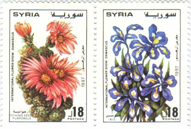 التاريخ السوري المعاصر - طوابع سورية 1997 – معرض الزهور