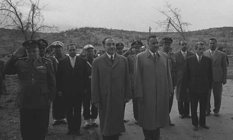 جمال عبد الناصر وفؤاد شهاب عند الحدود السورية - اللبنانية 1959