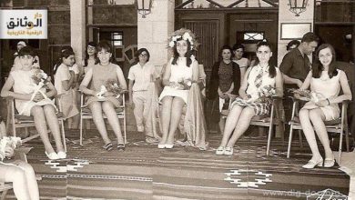 طالبات من مدرسة الأميركان خلال احدى الاحتفالات المدرسية - خمسينيات القرن الماضي