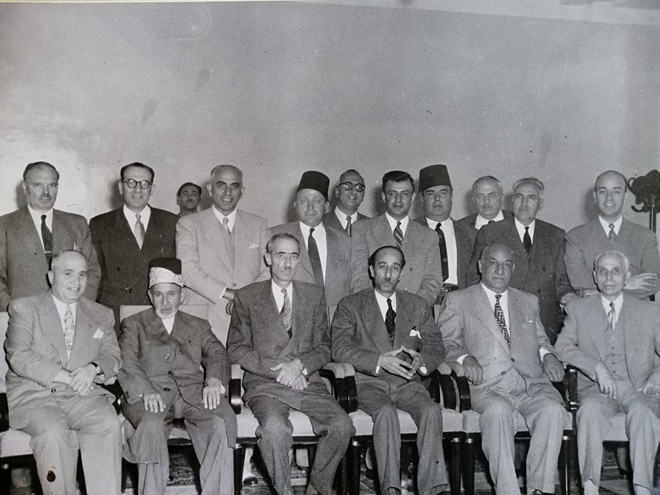 التاريخ السوري المعاصر - مؤسسو شركة صناعة السكر السورية الوطنية في دمشق عام 1950