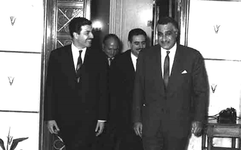 جمال عبد الناصر يستقبل إبراهيم ماخوس - حزيران 1966 (4)