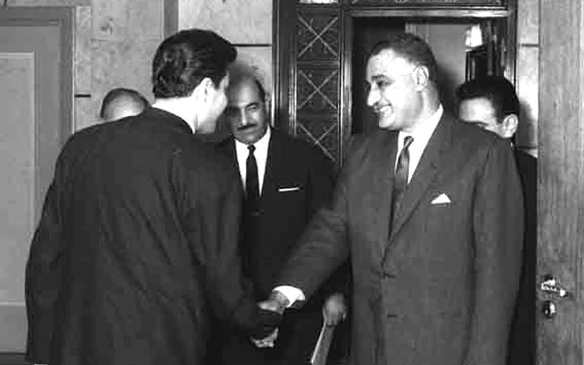 جمال عبد الناصر يستقبل إبراهيم ماخوس - حزيران 1966 (5)