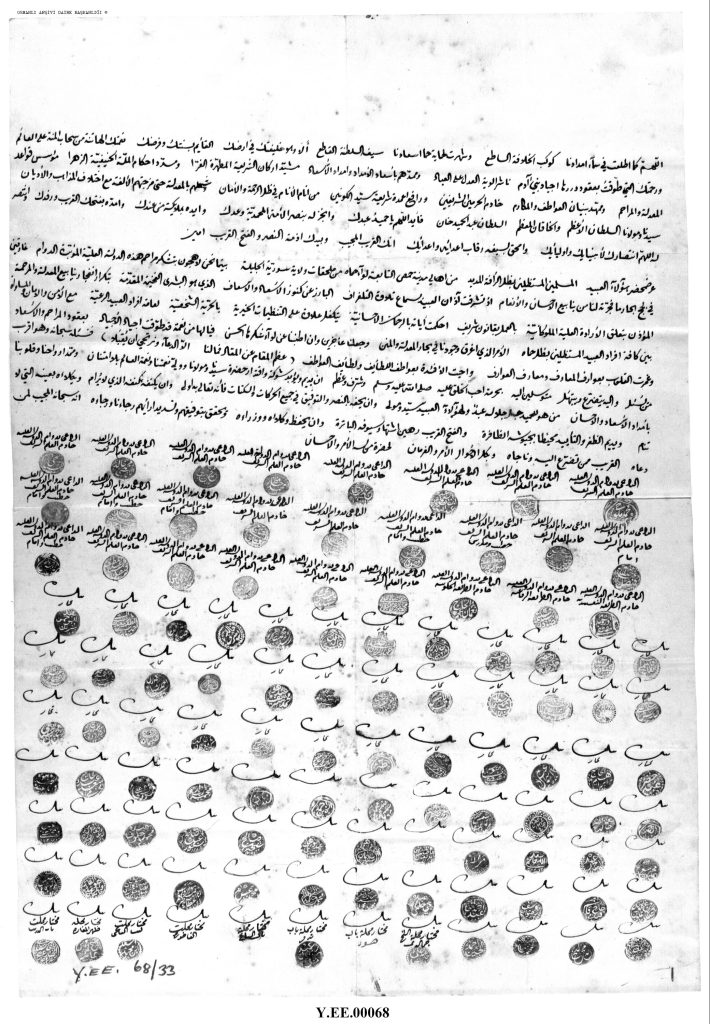 التاريخ السوري المعاصر - من الأرشيف العثماني 1877 -كتاب شكر من أهالي حمص إلى السلطان عبد الحميد الثاني