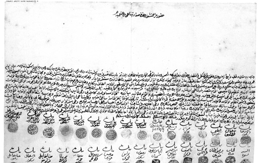 من الأرشيف العثماني 1877 -كتاب شكر من أهالي حمص إلى السلطان عبد الحميد الثاني