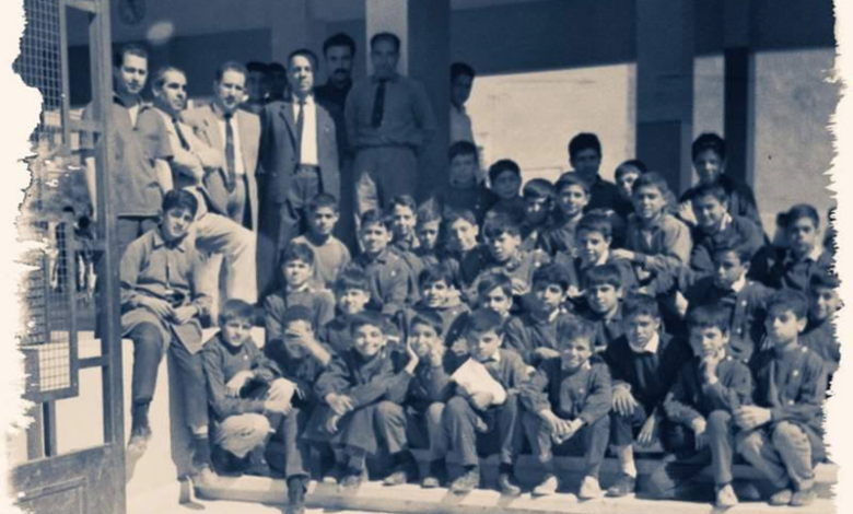 التاريخ السوري المعاصر - دمشق 1966- المدخل الرئيسي لمدرسة البيروني في القصور بدمشق (1)
