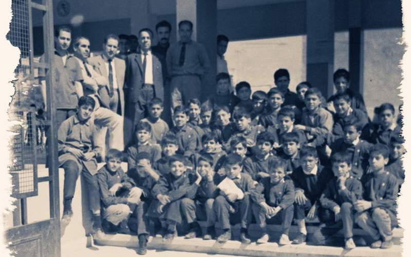 دمشق 1966- المدخل الرئيسي لمدرسة البيروني في القصور بدمشق (1)