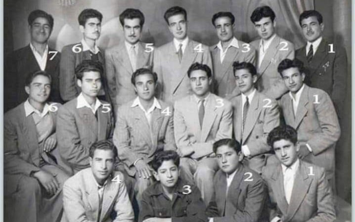 مجموعة من طلاب الرقة في ثانوية التجهيز بحلب عام 1951م