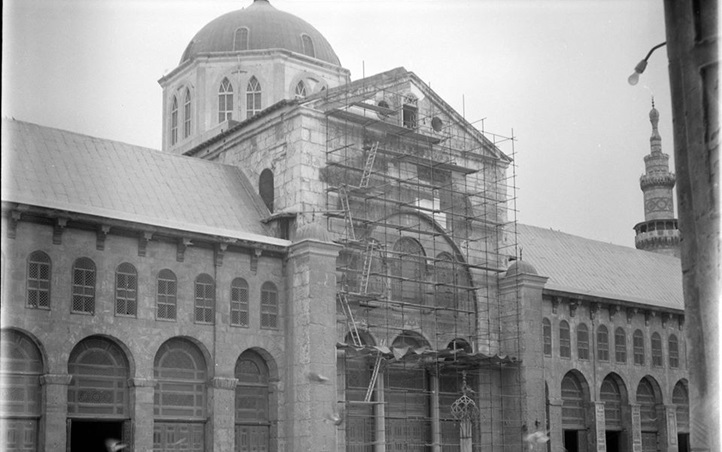 التاريخ السوري المعاصر - دمشق 1964- المسجد الأموي أثناء الترميم