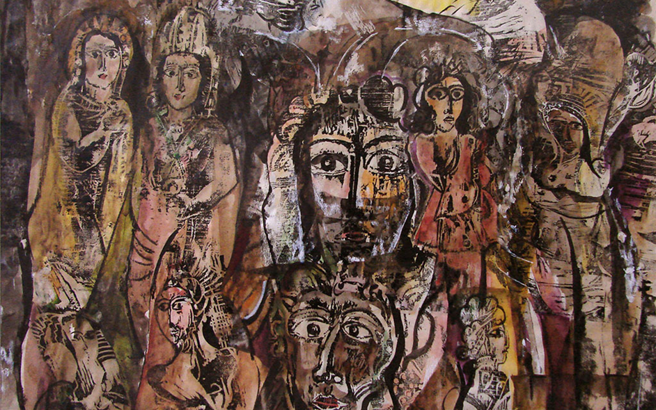 من وحي تدمر (1) - لوحة  للفنان أحمد مادون (27)