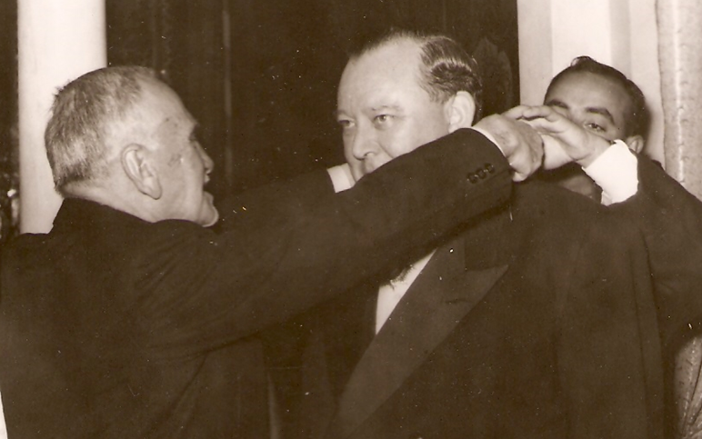 الرئيس هاشم الأتاسي وأمين عام الأمم المتحدة في دمشق 1951