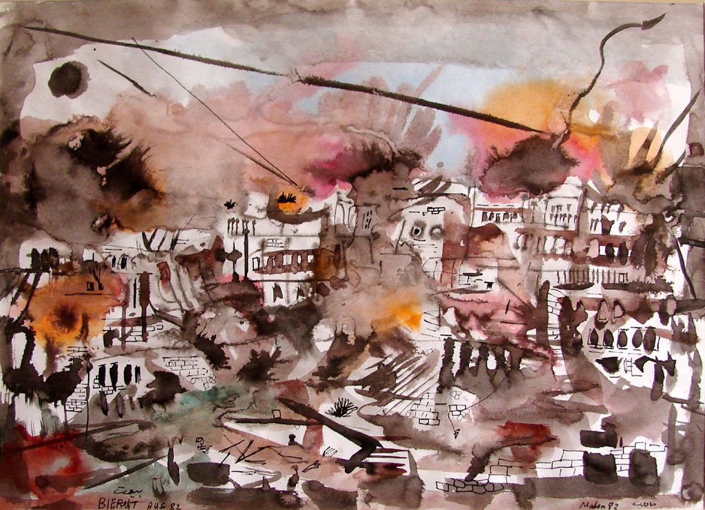 التاريخ السوري المعاصر - لوحة (بيروت) للفنان أحمد مادون (30)