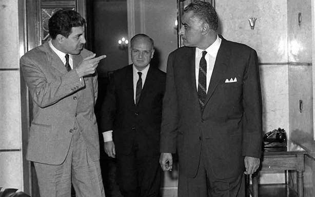 جمال عبد الناصر يستقبل إبراهيم ماخوس في آذار 1968