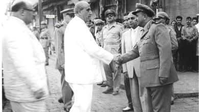 توفيق نظام الدين يرحب بـ شكري القوتلي قبل أداء صلاة العيد الأضحى عام 1957م
