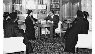 جمال عبد الناصر يستقبل بطريرك السريان الأرثوذكس عام 1959(8)