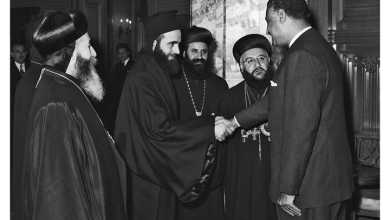 التاريخ السوري المعاصر - جمال عبد الناصر يستقبل بطريرك السريان الأرثوذكس عام 1959