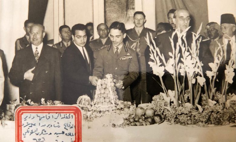 الحفلة التي أقامها رشاد برمدا عند زيارة الملك حسين عام 1956