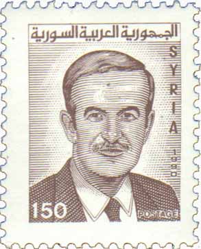 التاريخ السوري المعاصر - طوابع سورية 1990 - الرئيس حافظ الأسد -بريد عادي