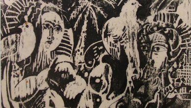 التاريخ السوري المعاصر - لوحة من وحي تدمر - من أعمال الحفر للفنان أحمد مادون (34)