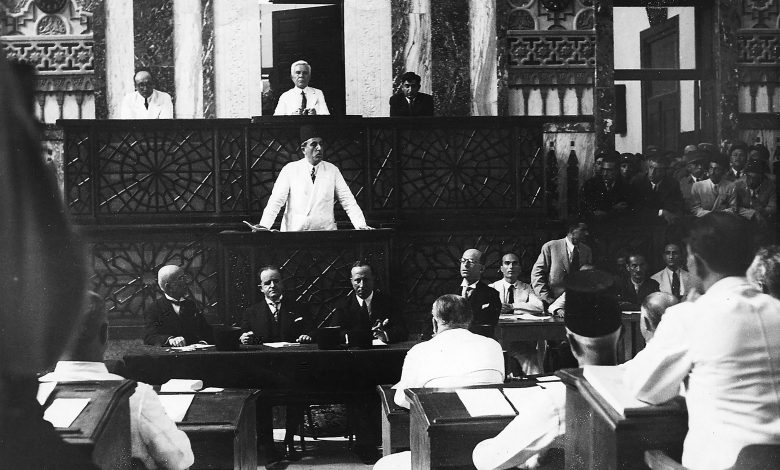 أول خطاب للرئيس شكري القوتلي بعد انتخابه عام 1943
