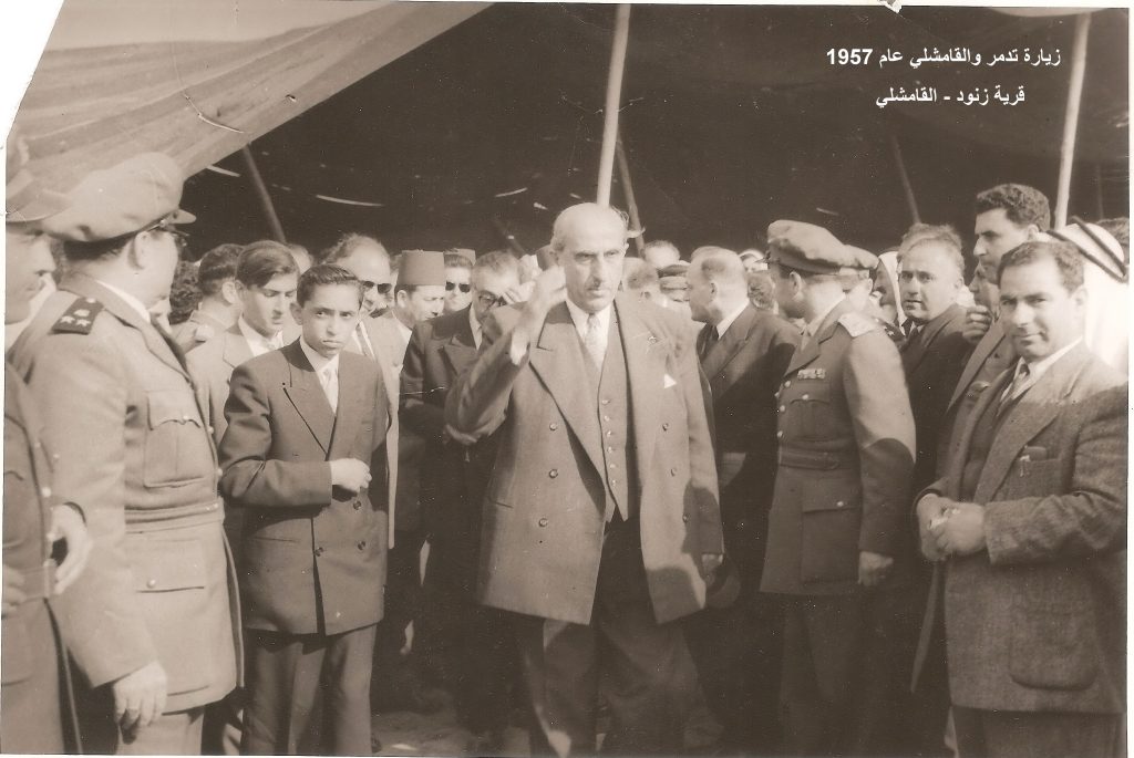 التاريخ السوري المعاصر - زيارة شكري القوتلي إلى تدمر والقامشلي عام 1957