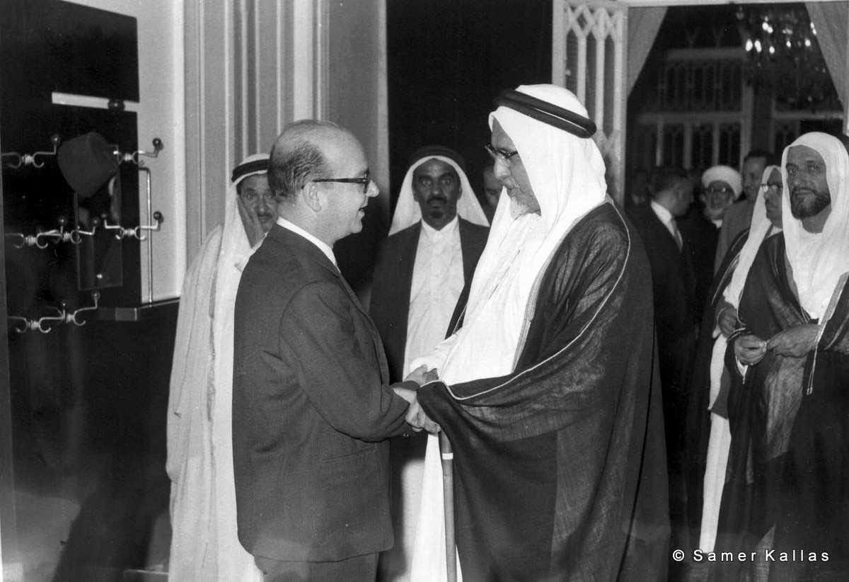 خليل كلاس والشيخ علي بن عبدالله آل ثاني أمير قطر 1959م