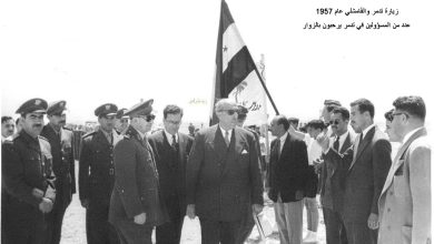 التاريخ السوري المعاصر - استقبال شكري القوتلي في تدمر عام 1957