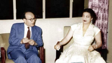 عبد الغني العطري وكوكب الشرق أم كلثوم في دمشق 1955