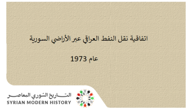 التاريخ السوري المعاصر - اتفاقية نقل النفط العراقي عبر الأراضي السورية عام 1973