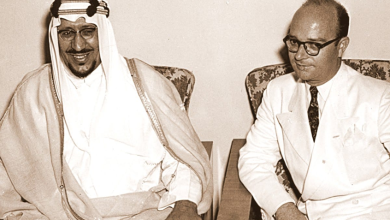 خليل كلاس مع الملك سعود بن عبد العزيز في دمشق عام 1956