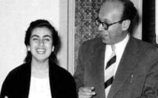  عبد الغني العطري مع الفنانة نجاة الصغيرة عام 1958