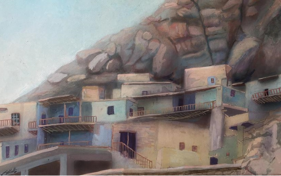قرية معلولا .. لوحة للفنان خالد الأسود (3)