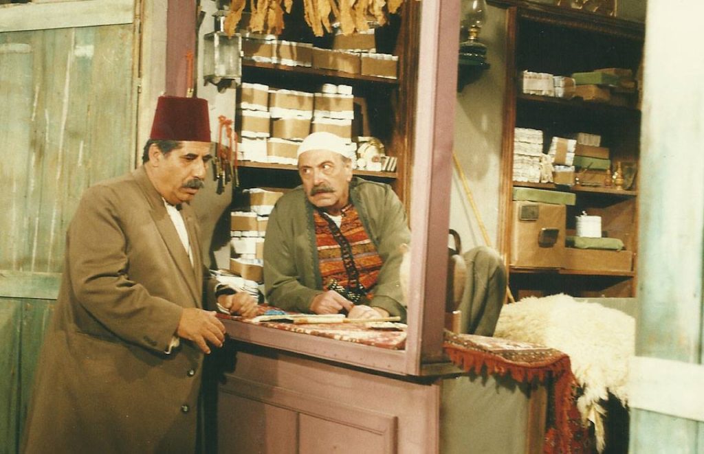 التاريخ السوري المعاصر - رفيق سبيعي وعدنان بركات في مسلسل أيام شامية عام 1992