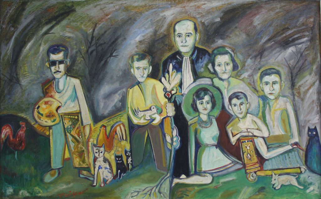 التاريخ السوري المعاصر - العائلة في الحديقة .. لوحة للفنان حسان أبو عياش (2)