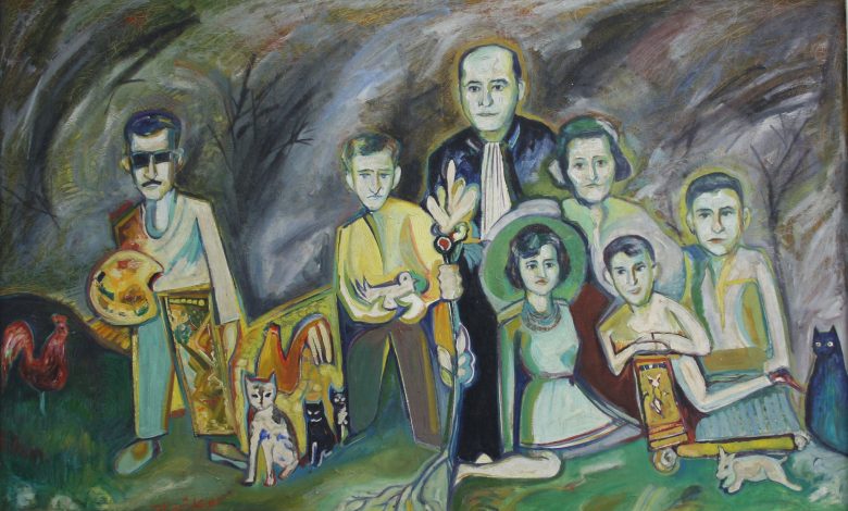 العائلة في الحديقة .. لوحة للفنان حسان أبو عياش (2)