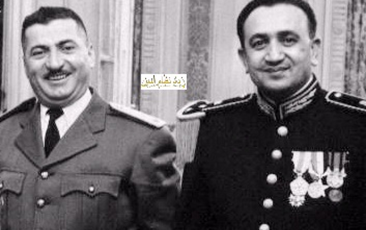 الزعيم توفيق نظام الدين والمقدم عبد الكريم زهر الدين في باريس 1955