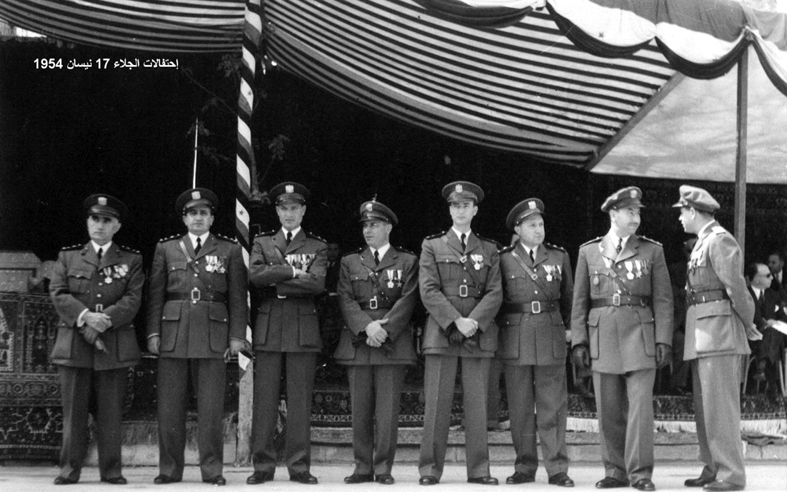 ضباط من الجيش السوري - احتفال عيد الجلاء 1954 (3)