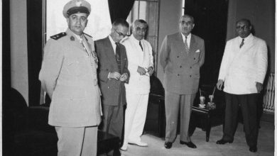 شكري القوتلي في مكتب سعيد السيد محافظ حمص عام 1956