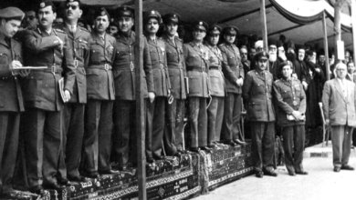 ضباط من مصر والأردن يشاركون الضباط السوريين في احتفالات الجلاء  1957 (4)