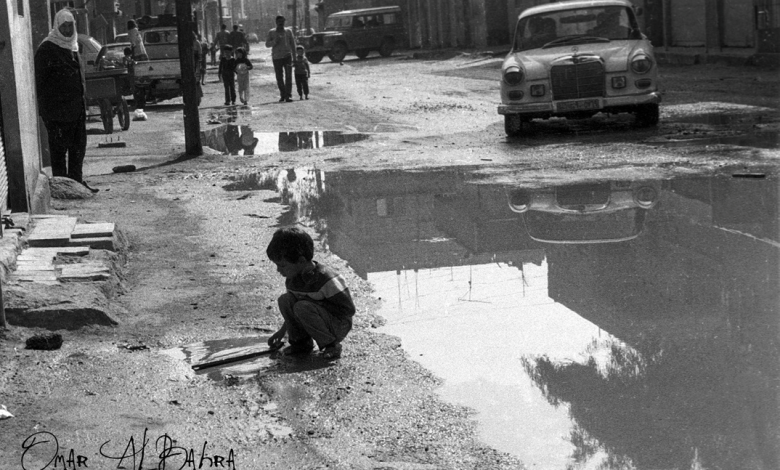 طفل في منطقة الحجيرة قرب السيدة زينب عام 1986