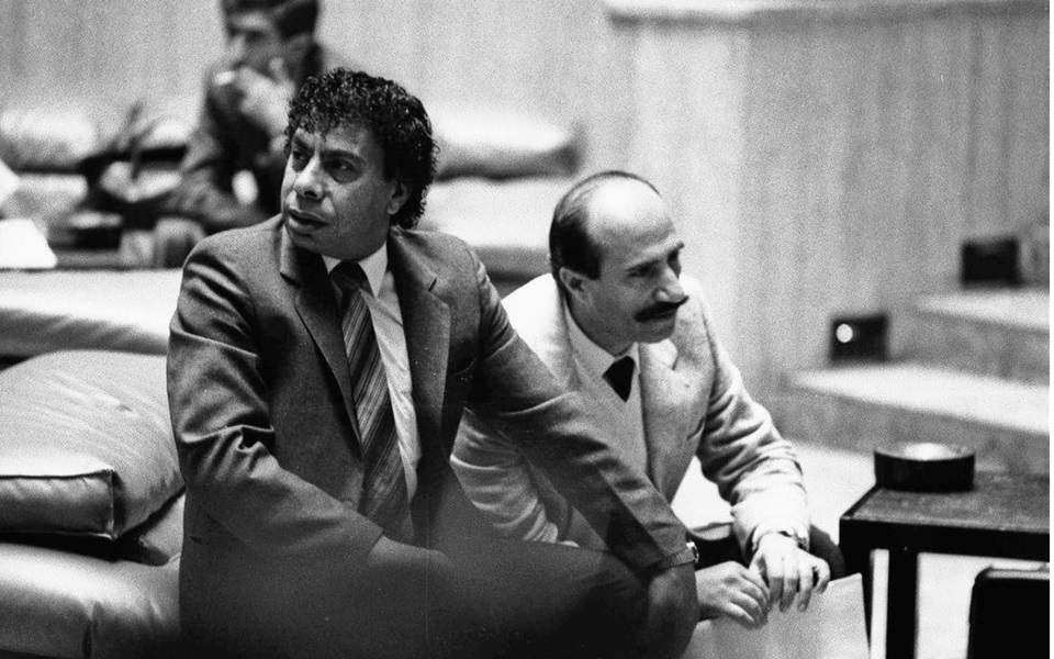 ياسين بقوش ويوسف حرب في مهرجان دمشق المسرحي عام 1988