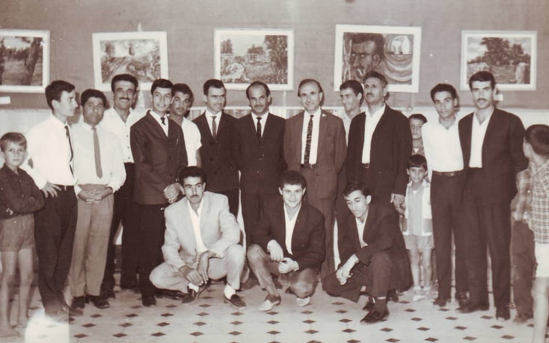 سلمان البدعيش في معرض فني في المركز الثقافي في السويداء 1965