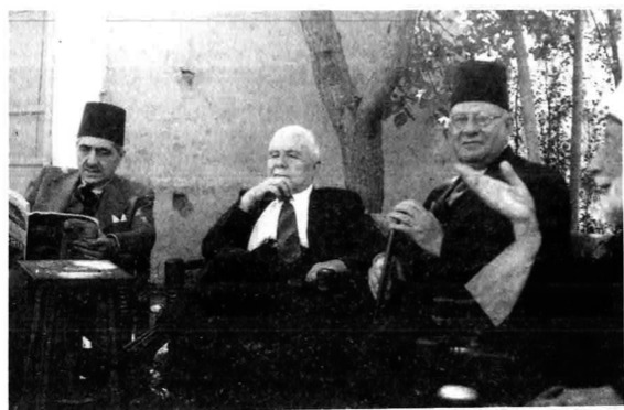 مصطفى برمدا وفارس الخوري وخليل مردم بك عام 1950