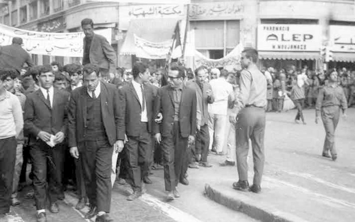حلب 1969 - مسيرة استنكار ضرب العمل الفدائي في لبنان (5)