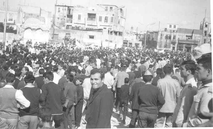 شارع السبع بحرات في حلب 1969- مسيرة استنكار ضرب العمل الفدائي في لبنان (2)
