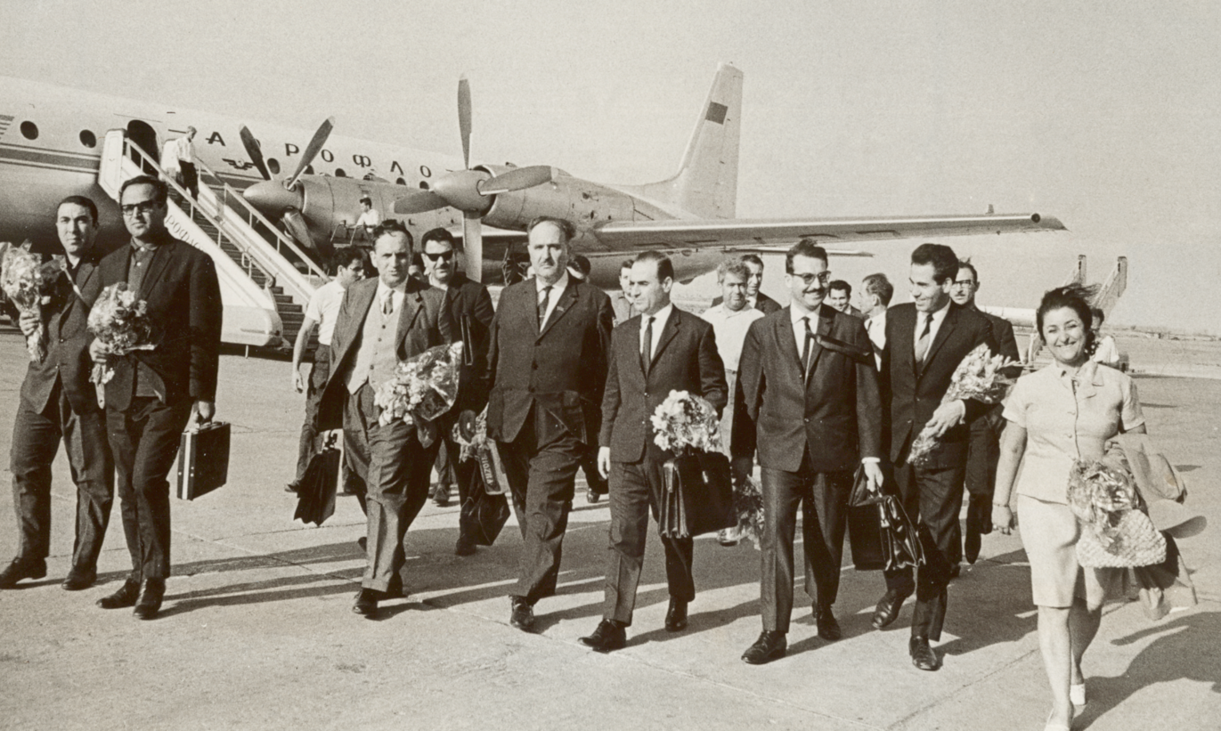 نجاح ساعاتي مع وفد جمعية الصداقة السورية - السوفيتية في موسكو عام 1970